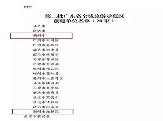 创建“全域旅游示范区”：潮州市和湘桥区榜上有名.jpg